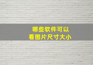 哪些软件可以看图片尺寸大小