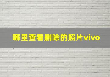 哪里查看删除的照片vivo