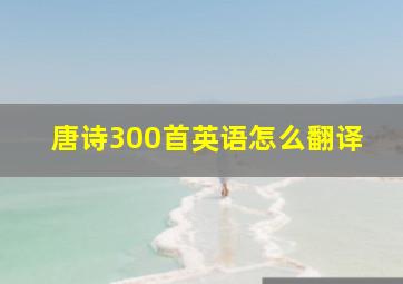 唐诗300首英语怎么翻译