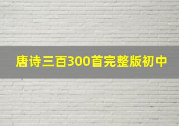 唐诗三百300首完整版初中