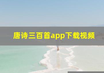 唐诗三百首app下载视频