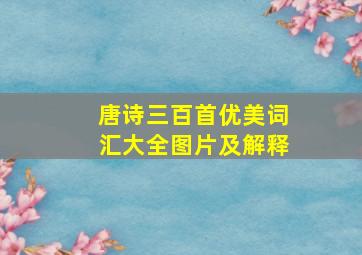 唐诗三百首优美词汇大全图片及解释