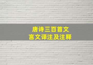 唐诗三百首文言文译注及注释