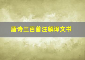 唐诗三百首注解译文书