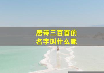 唐诗三百首的名字叫什么呢