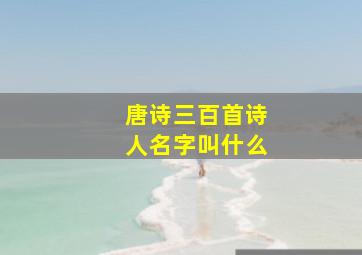 唐诗三百首诗人名字叫什么