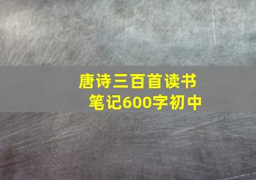 唐诗三百首读书笔记600字初中