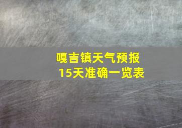 嘎吉镇天气预报15天准确一览表