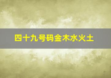 四十九号码金木水火土