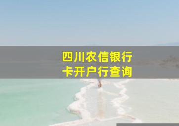 四川农信银行卡开户行查询