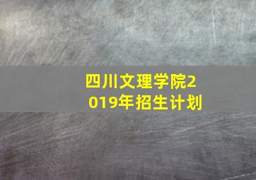 四川文理学院2019年招生计划