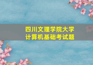 四川文理学院大学计算机基础考试题