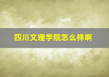 四川文理学院怎么样啊