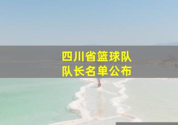 四川省篮球队队长名单公布