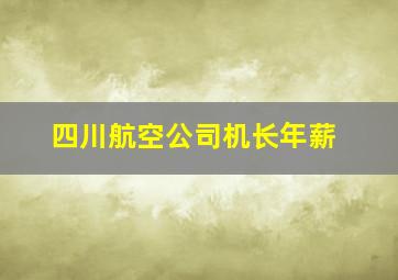 四川航空公司机长年薪