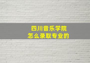 四川音乐学院怎么录取专业的