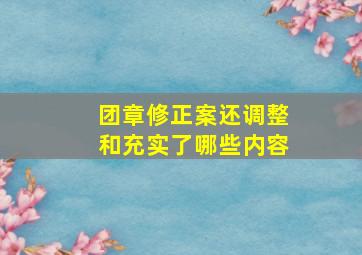 团章修正案还调整和充实了哪些内容