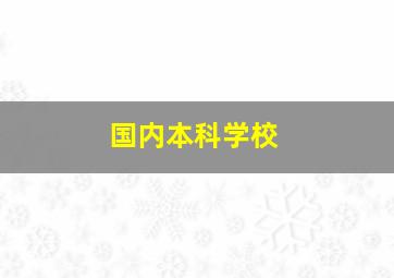 国内本科学校