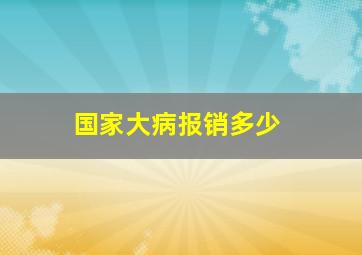 国家大病报销多少