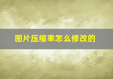 图片压缩率怎么修改的