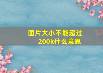 图片大小不能超过200k什么意思