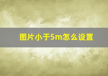 图片小于5m怎么设置