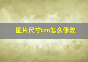 图片尺寸cm怎么修改