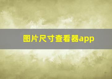 图片尺寸查看器app