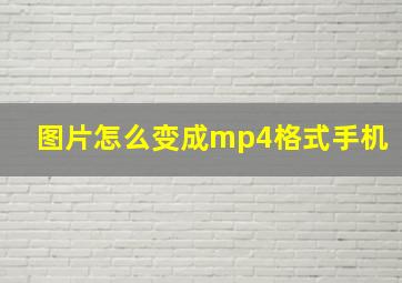 图片怎么变成mp4格式手机