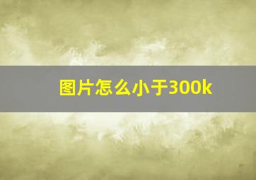 图片怎么小于300k