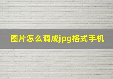 图片怎么调成jpg格式手机