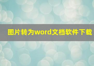 图片转为word文档软件下载