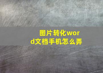 图片转化word文档手机怎么弄