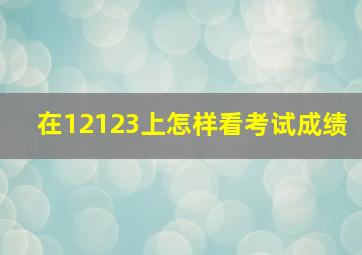 在12123上怎样看考试成绩