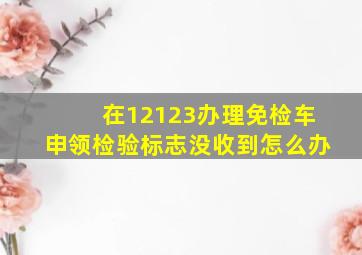 在12123办理免检车申领检验标志没收到怎么办