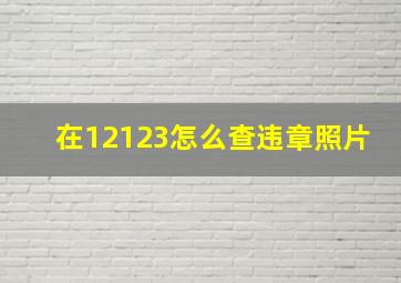 在12123怎么查违章照片