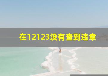 在12123没有查到违章