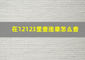 在12123里查违章怎么查