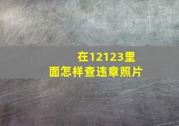 在12123里面怎样查违章照片