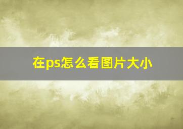 在ps怎么看图片大小