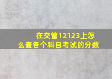 在交管12123上怎么查各个科目考试的分数