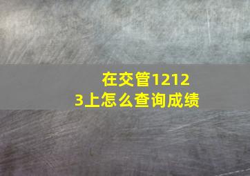 在交管12123上怎么查询成绩