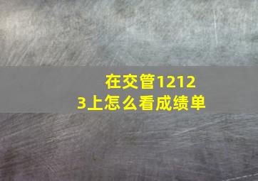 在交管12123上怎么看成绩单