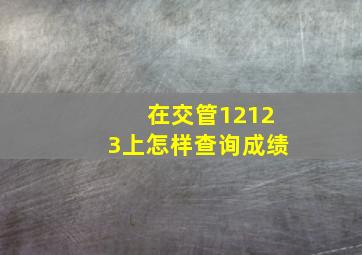 在交管12123上怎样查询成绩