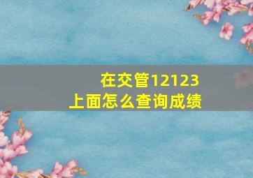 在交管12123上面怎么查询成绩