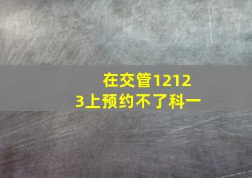 在交管12123上预约不了科一