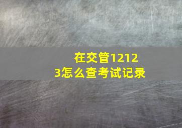 在交管12123怎么查考试记录