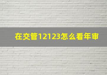 在交管12123怎么看年审