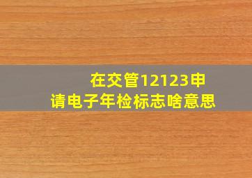 在交管12123申请电子年检标志啥意思