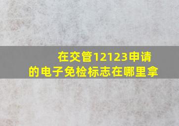 在交管12123申请的电子免检标志在哪里拿